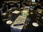 Black Chair Cover Silver Silk Sash